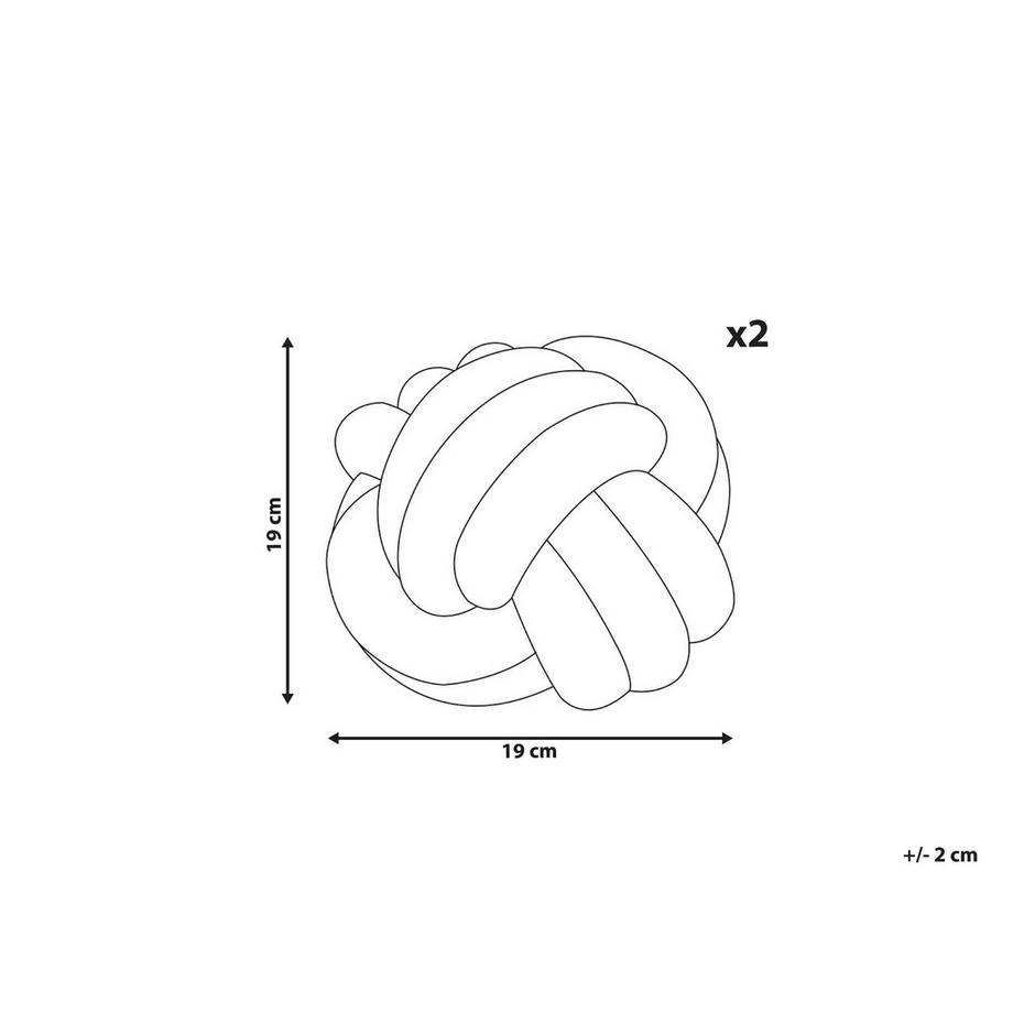 Beliani Lot de 2 coussins décoratifs en Bouclé Boho MALNI  