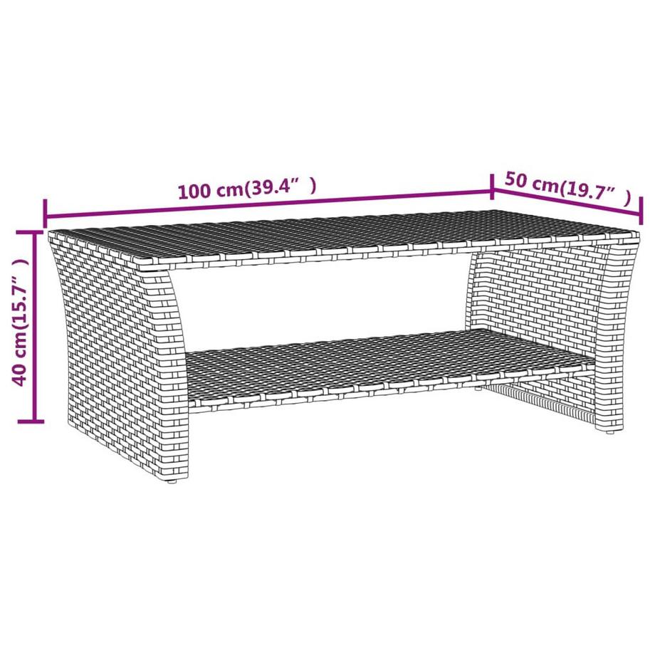 VidaXL Table basse rotin synthétique  