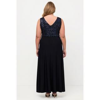 Ulla Popken  Robe de soirée à paillettes, sans manches, col en V 