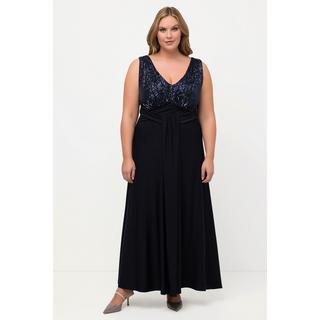 Ulla Popken  Robe de soirée à paillettes, sans manches, col en V 