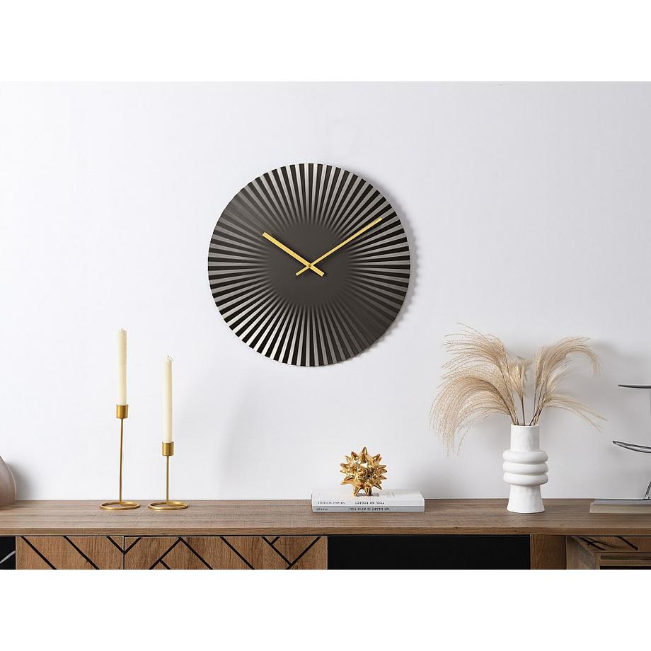 Vente-unique Wanduhr - D. 50 cm - Metall - Anthrazit - FELINAR  