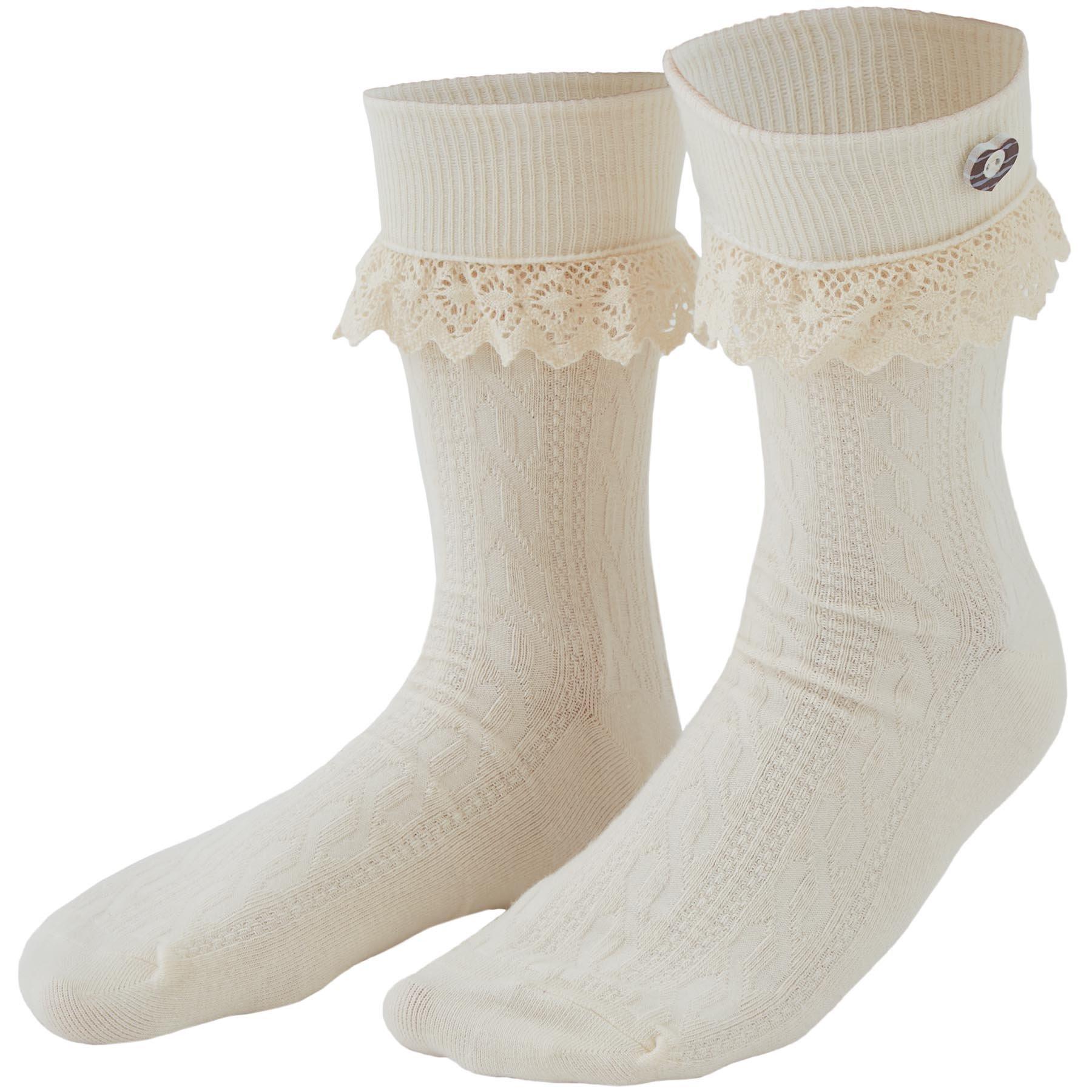 Tectake  Socken mit Spitze 