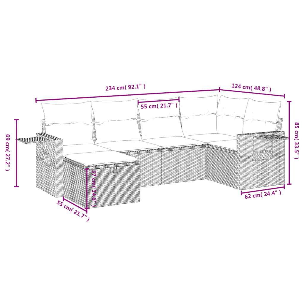 VidaXL Ensemble de canapés de jardin rotin synthétique  