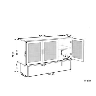 Beliani Commode 3 portes en Panneau de particules de bois Rétro PASCO  