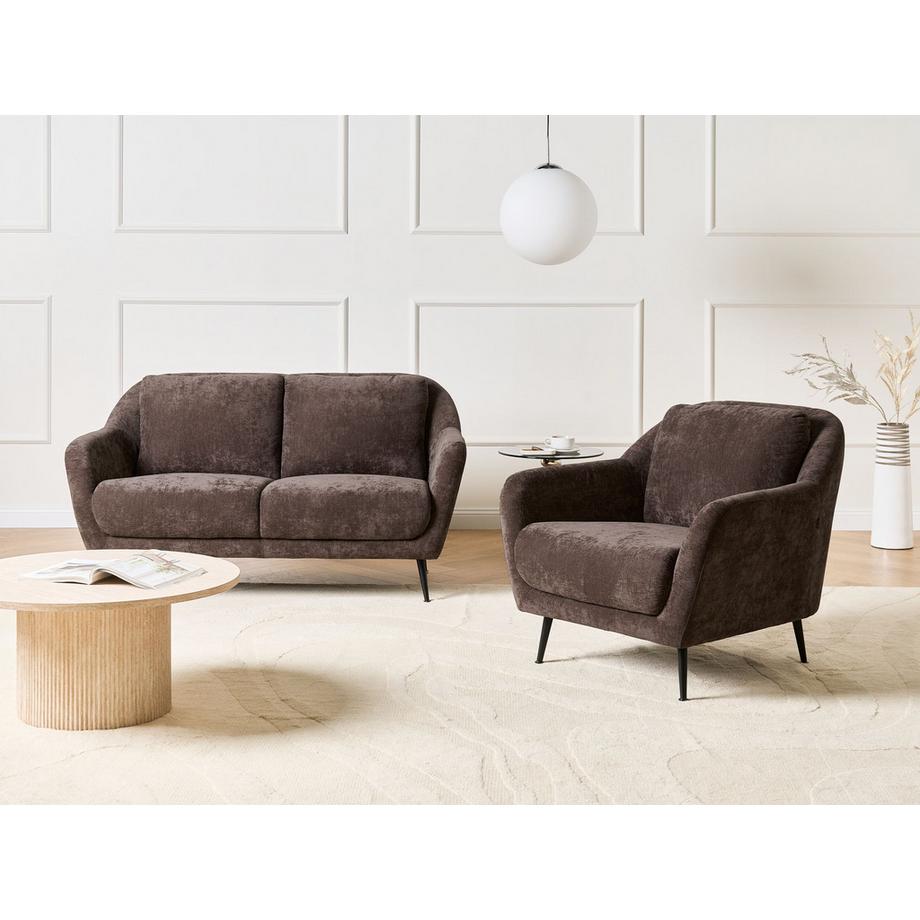 Beliani Wohnzimmer Set aus Chenillegewebe  EIBY  