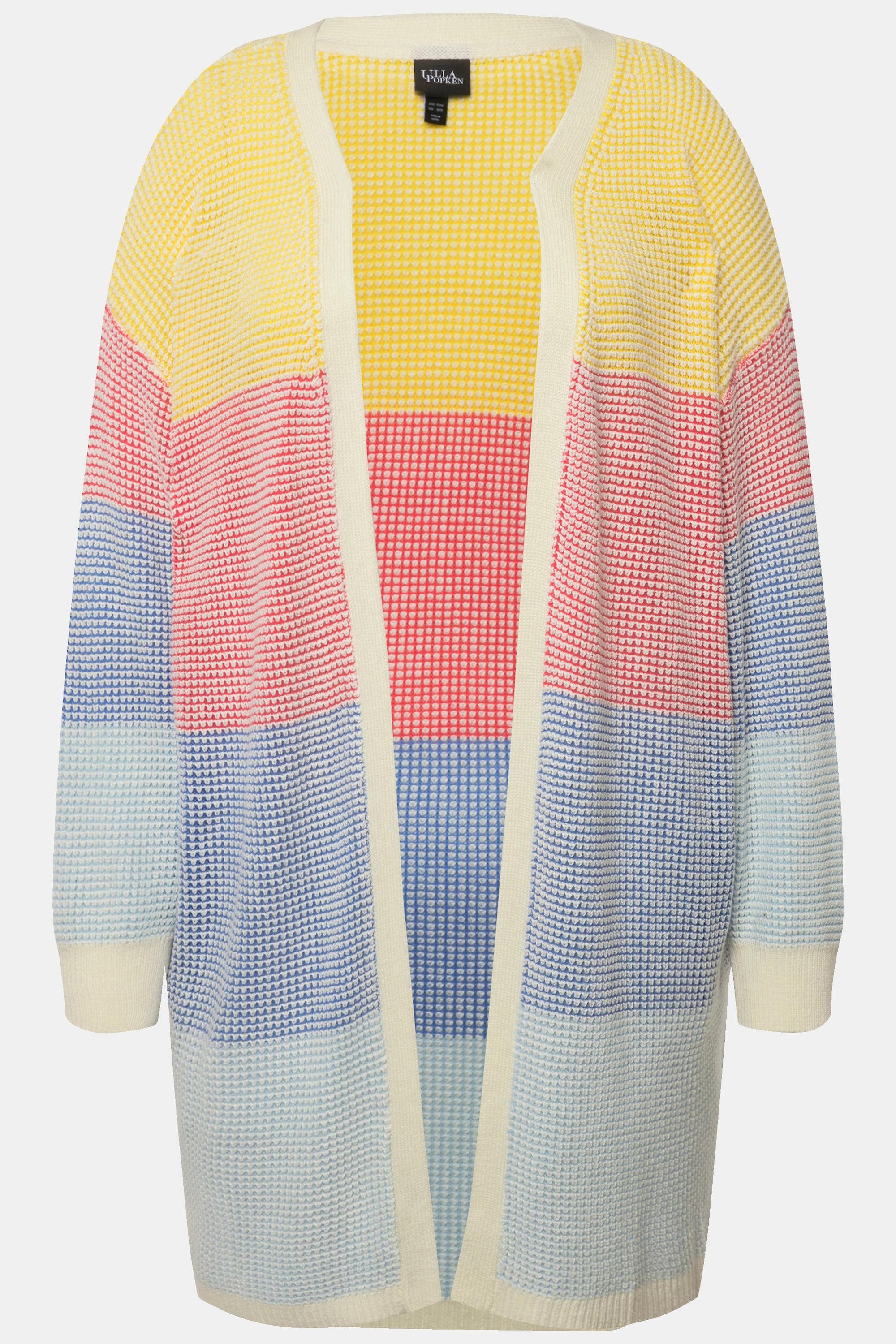 Ulla Popken  Long-Strickjacke, Oversized, Eggshape, offene Form 