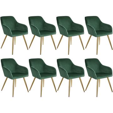 Stuhl Marilyn Samtoptik, goldene Stuhlbeine