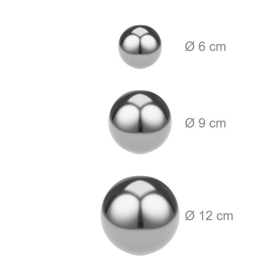 B2X  Gartenkugeln aus Edelstahl, 6er-Set 