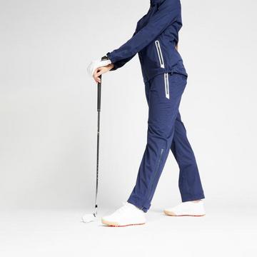 Pantalon de golf de pluie imperméable femme RW500 bleu marine