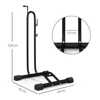 Northio  Portabiciclette, Portabiciclette Verticale Orizzontale, Supporto, Resistente Alle Intemperie, 45 x 44 x 118 cm, Metallo 