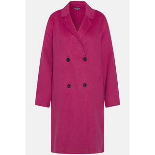 Ulla Popken  Manteau, aspect laineux, deux rangées de boutons, col à revers 