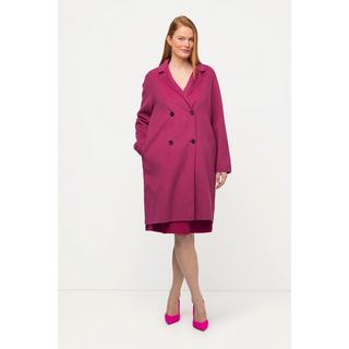 Ulla Popken  Manteau, aspect laineux, deux rangées de boutons, col à revers 