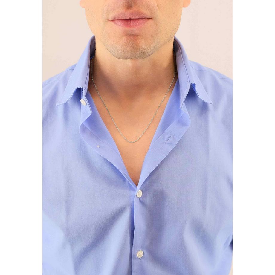 MUAU Schmuck  Collier Singapour or blanc 750, 1.2mm, 50cm 