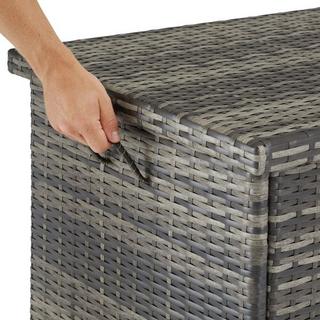 Tectake Box contenitore Kiruna con intreccio in plastica, 120x55x61,5cm, 270 L  