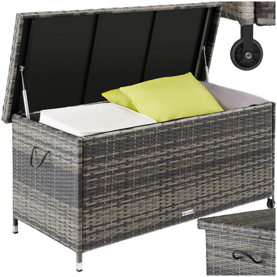 Tectake Box contenitore  Kiruna 270 l, con intreccio in rattan  
