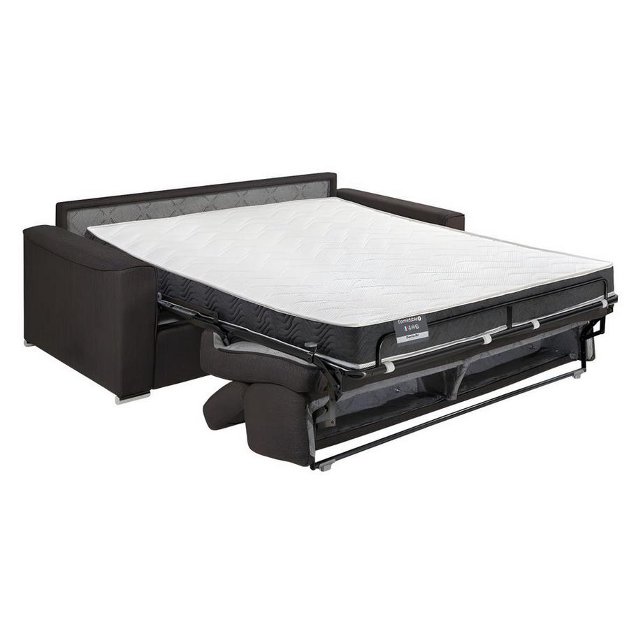 LINEA SOFA Canapé 3 places convertible express en tissu violet - couchage lattes larges 140 cm - Matelas 16 cm avec mémoire de forme VIZIR  