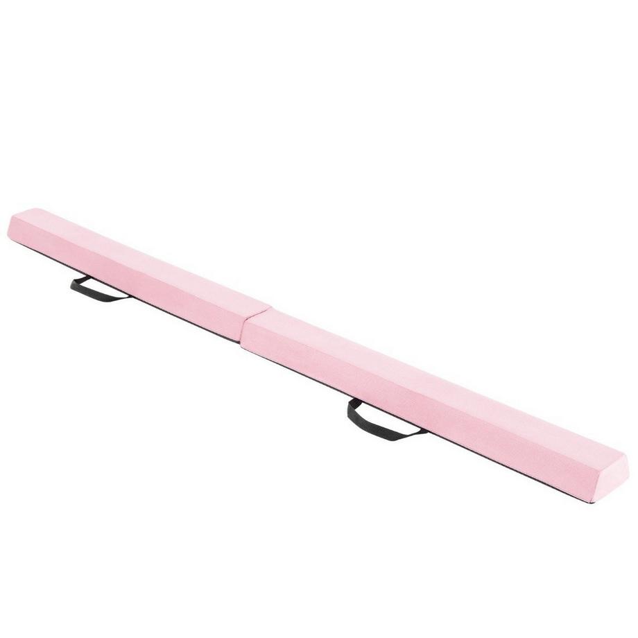 Northix  210 cm Schwebebalken Gymnastikbalken klappbar Turnbalken rutschfest Balance Beam bis 73 kg Rosa 