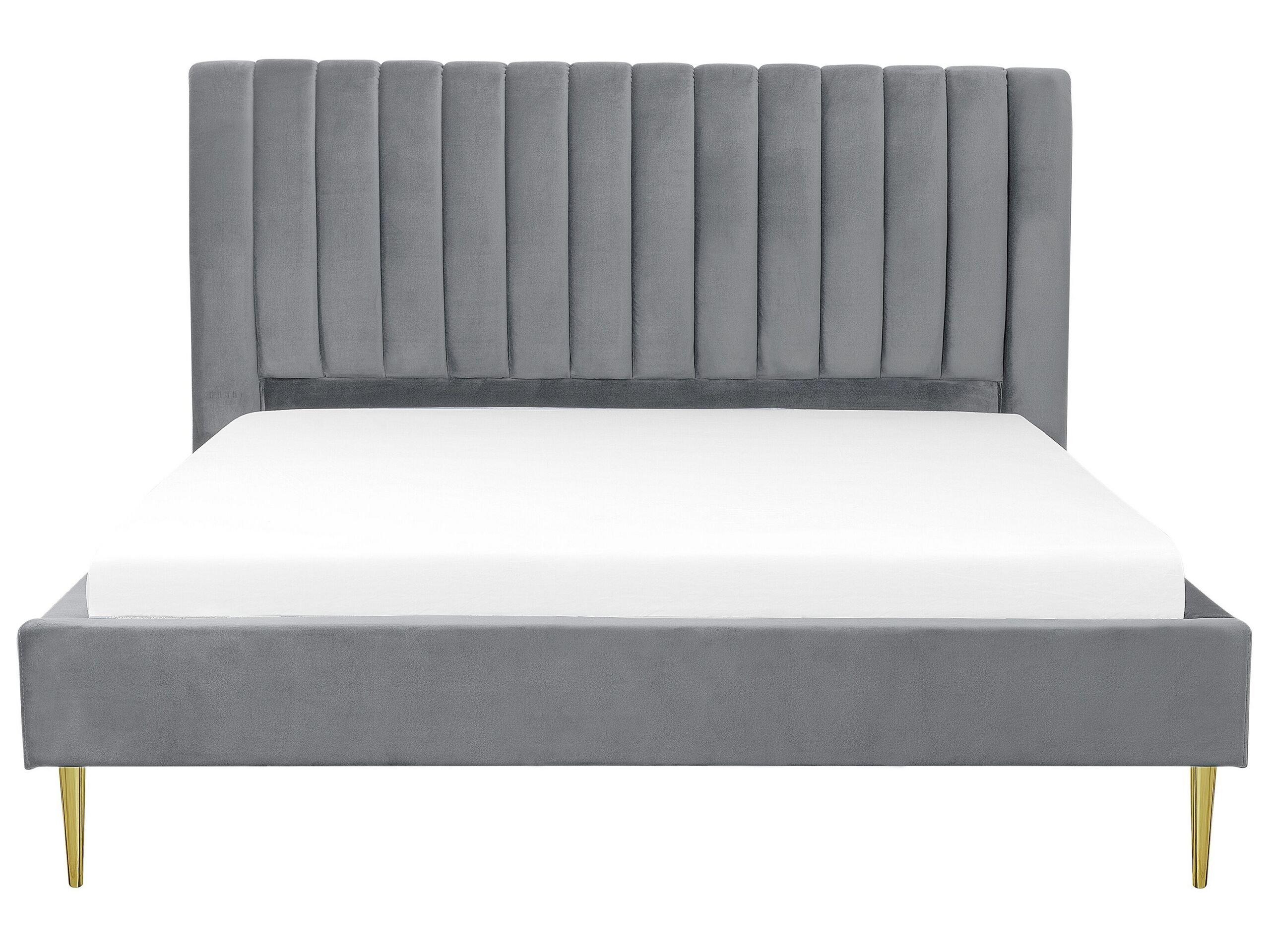 Beliani Bett mit Lattenrost aus Samtstoff Modern MARVILLE  