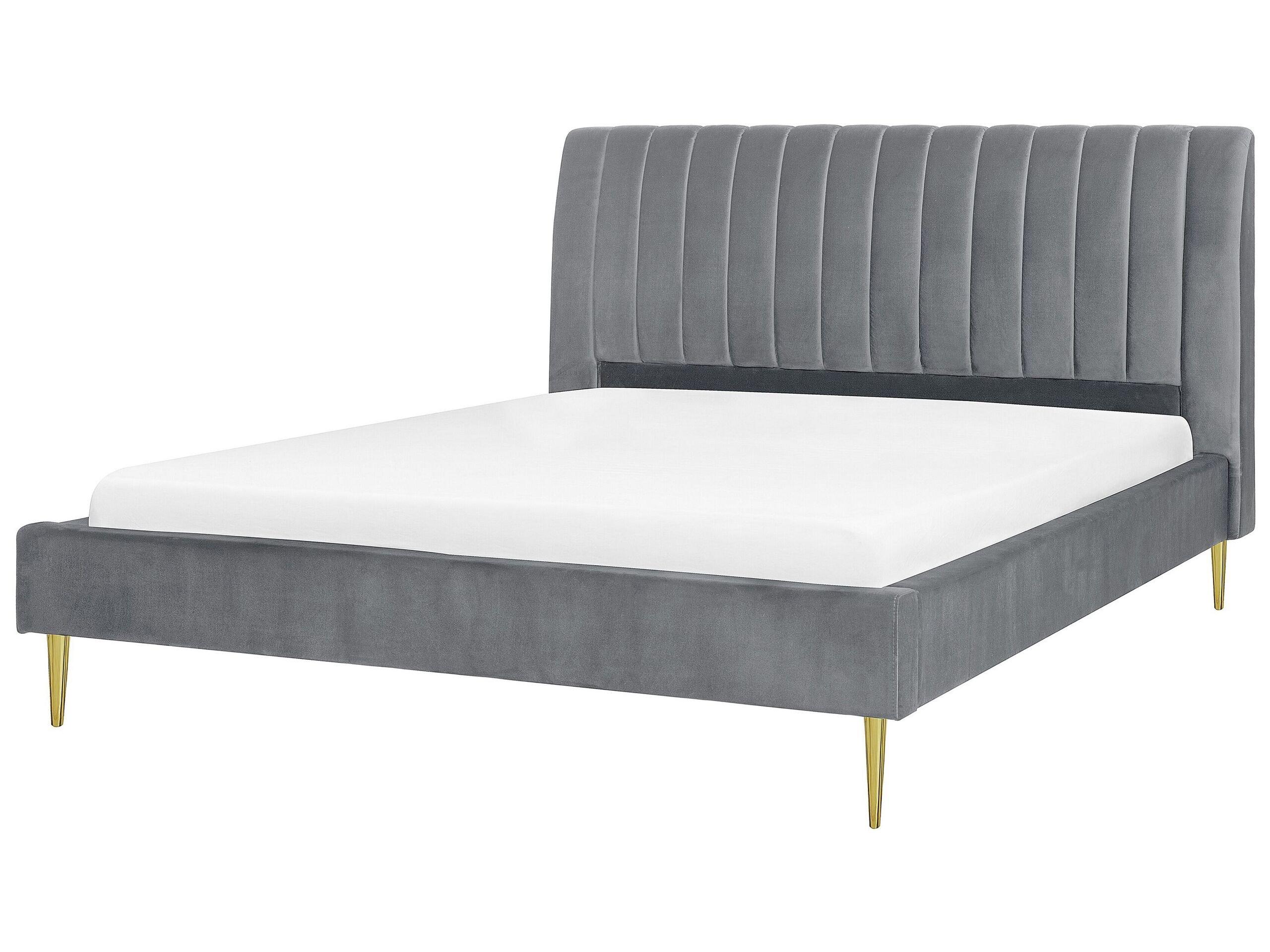 Beliani Bett mit Lattenrost aus Samtstoff Modern MARVILLE  