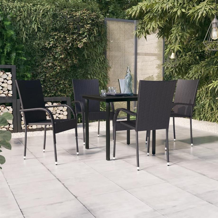 VidaXL Ensemble de salle à manger de jardin rotin synthétique  