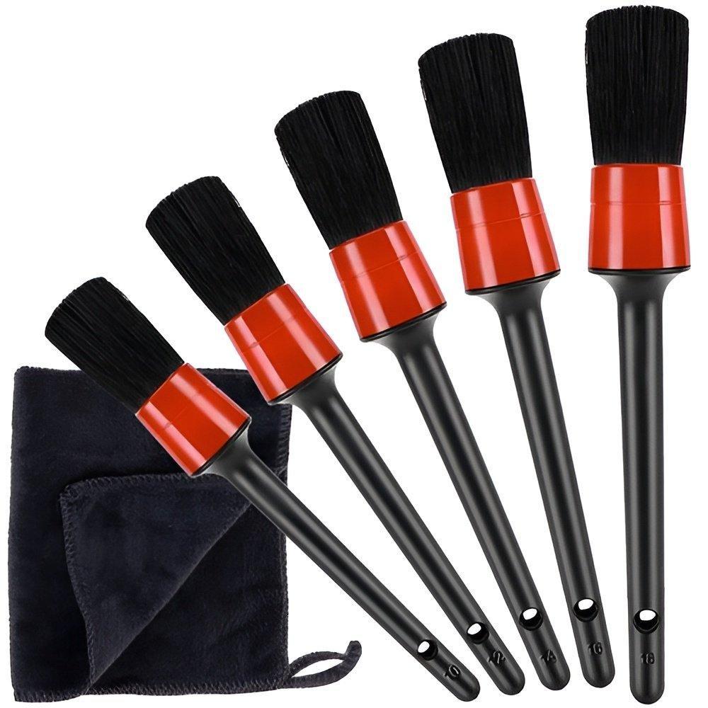 Image of 5 Runde Detailbürsten Plus Tuch – Autoreinigung Unisex ONE SIZE