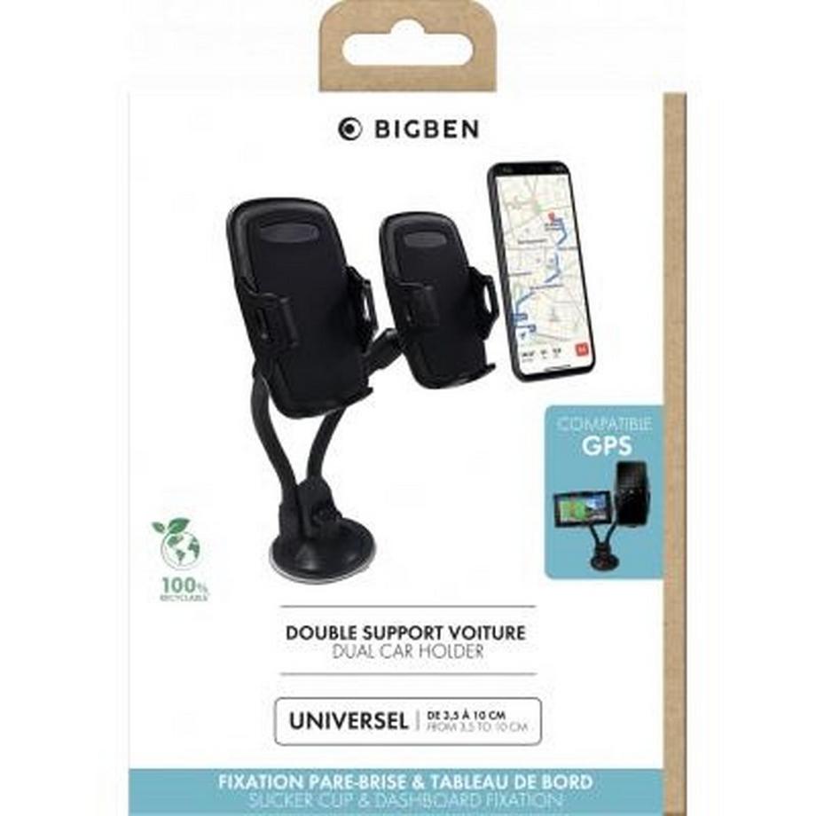 BigBen Connected  Doppio supporto auto parabrezza per smartphone rotazione 360° 