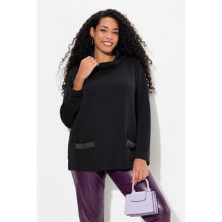 Ulla Popken  Sweatshirt, Ziersteintaschen, Boxy, Stehkragen, Langarm 