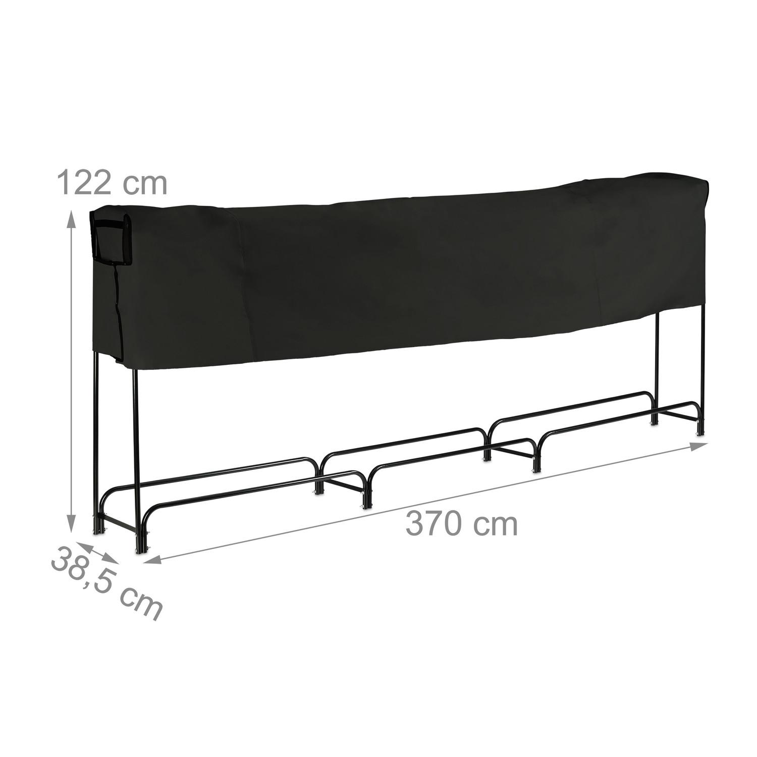 Northix Großes Brennholzregal aus Metall mit Abdeckung  