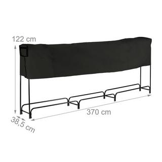 Northix Großes Brennholzregal aus Metall mit Abdeckung  