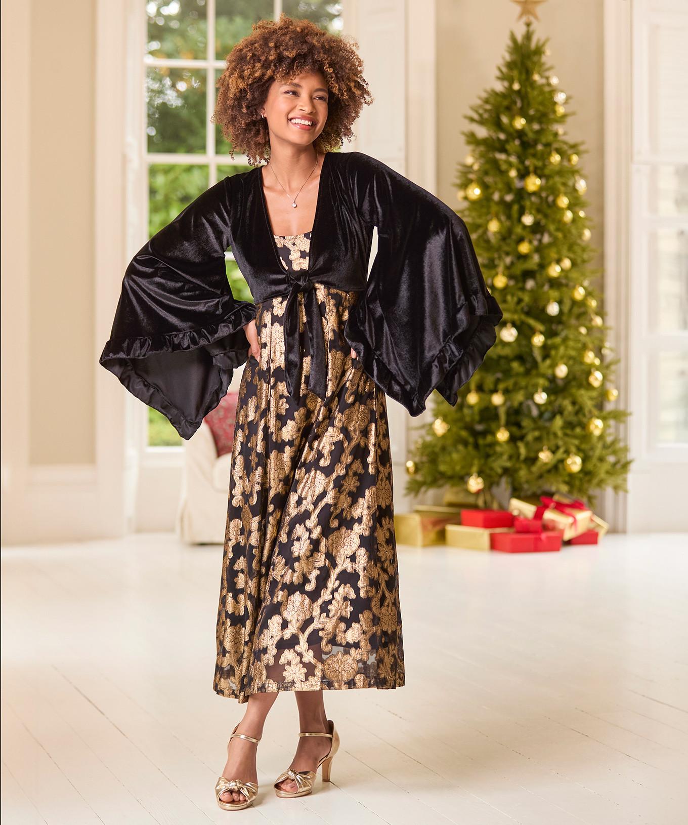 Joe Browns PETITE Maxikleid Kimonoärmel Velours  