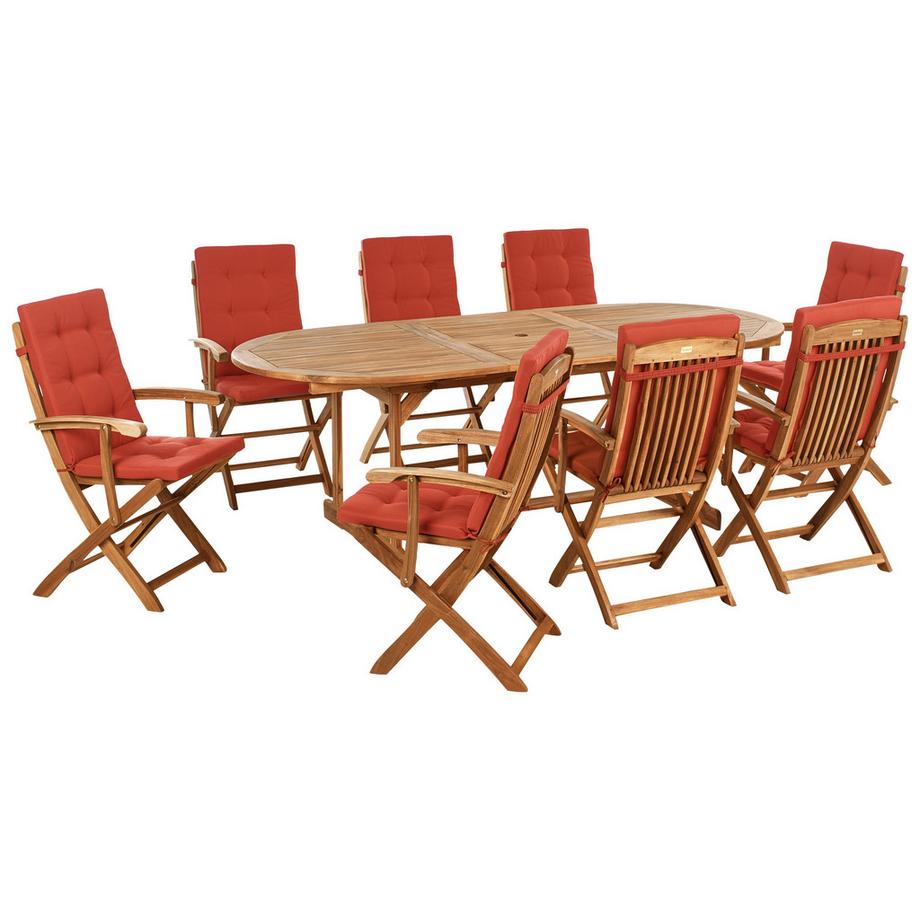 Beliani Set da pranzo per giardino con sedie en Legno d'acacia Classico MAUI PREMIUM  