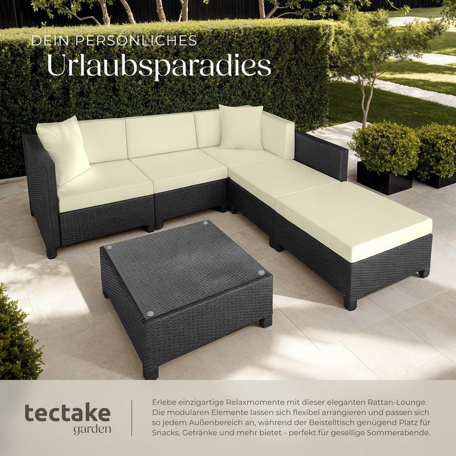 Tectake Canapé de jardin lounge en rotin  avec cadre en aluminium  
