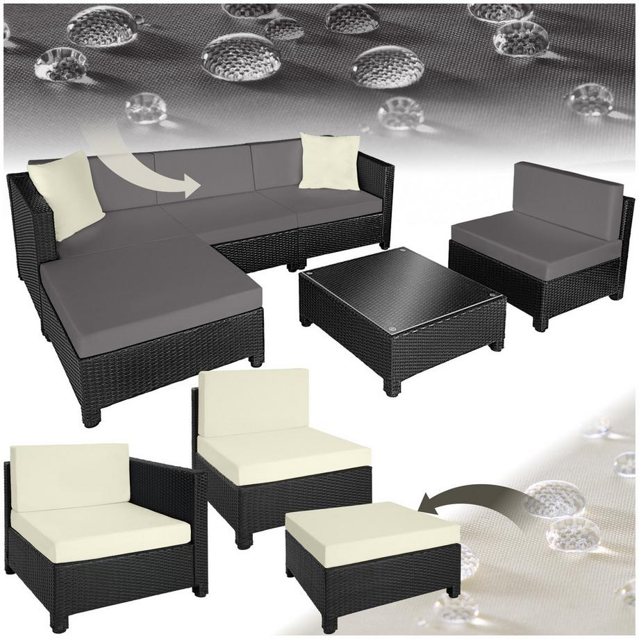 Canapé de jardin lounge en rotin  avec cadre en aluminium