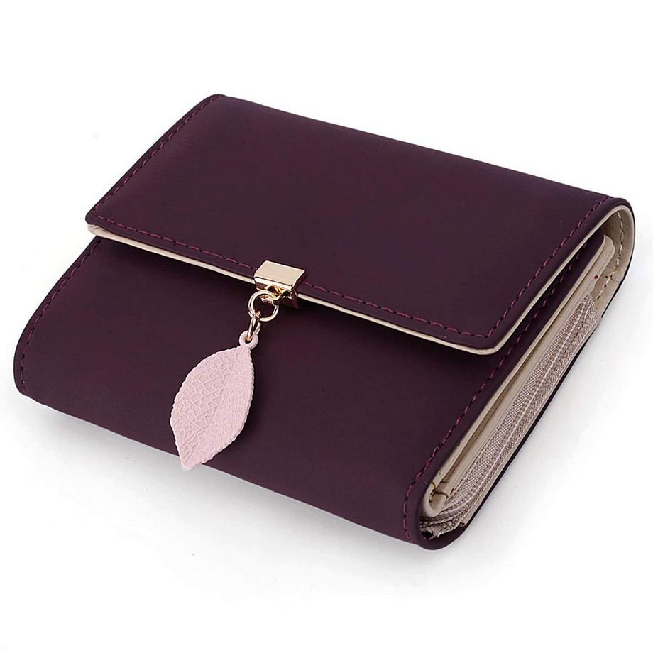 Only-bags.store Portafoglio piccolo in similpelle liscia morbida con molti scomparti  