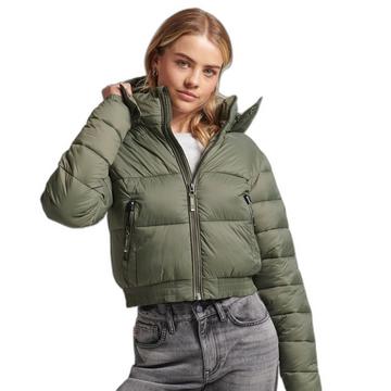 kurze daunenjacke mit kapuze, fuji