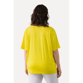 Ulla Popken  T-shirt con lyocell, scollo a goccia e mezze maniche 