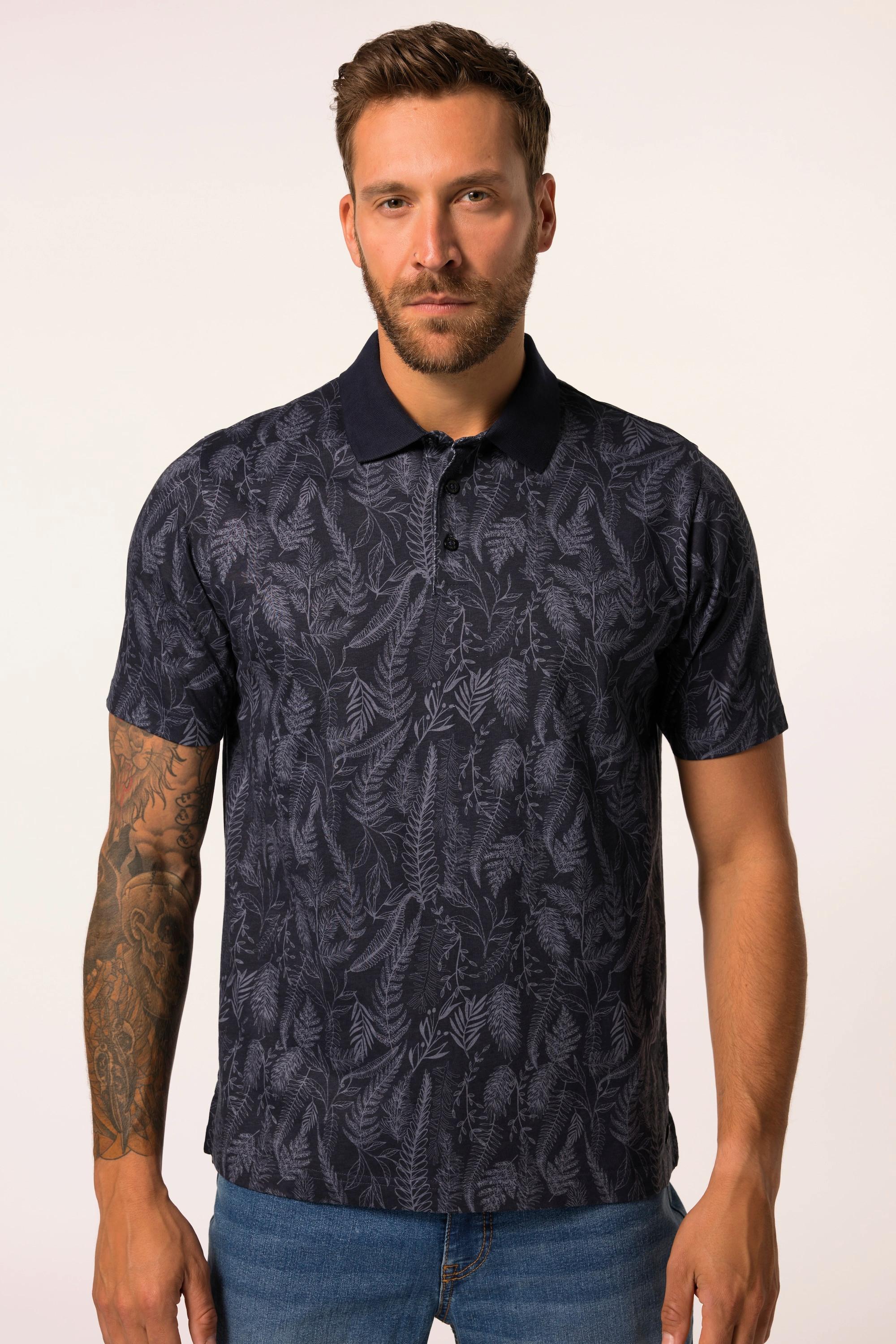 JP1880  Polo à manches courtes en jersey avec imprimé floral. Jusqu'au 8XL 