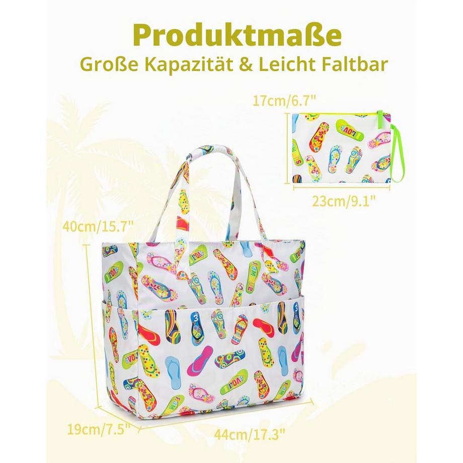 Only-bags.store Sac de plage avec fermeture éclair et compartiment humide grand sac de bain  