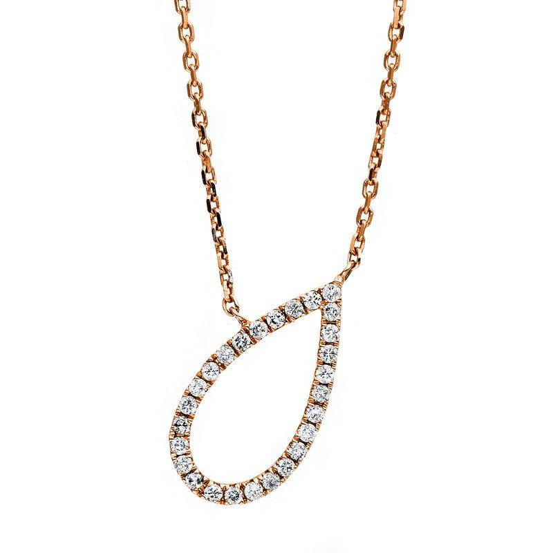 Image of Collier 750/18k Rotgold Tropfen Diamant 0.17ct. 41 Cm Damen Gold 40cm