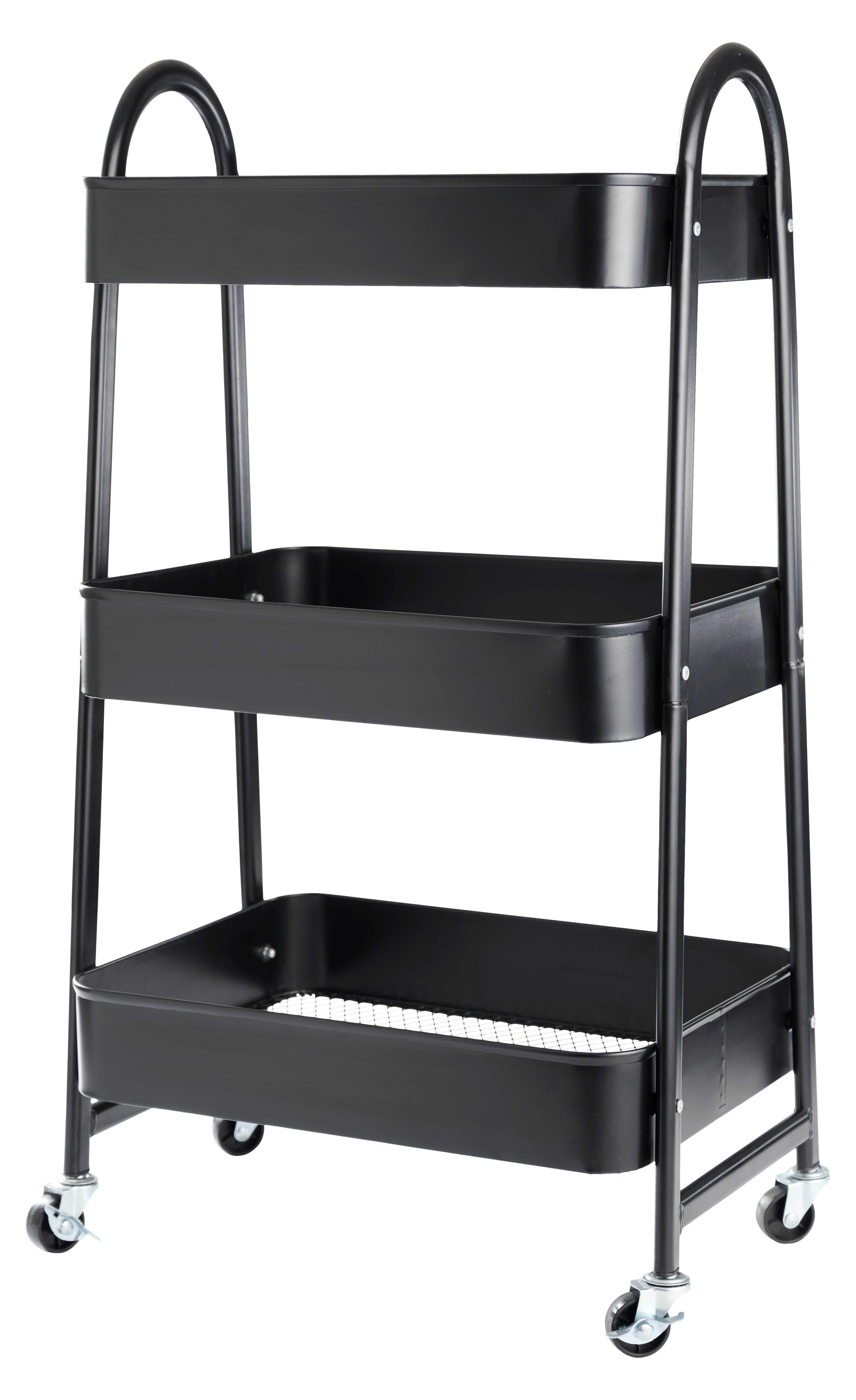 Image of Trolley-wagen, 3 Etagen Unisex Schwarz ONE SIZE