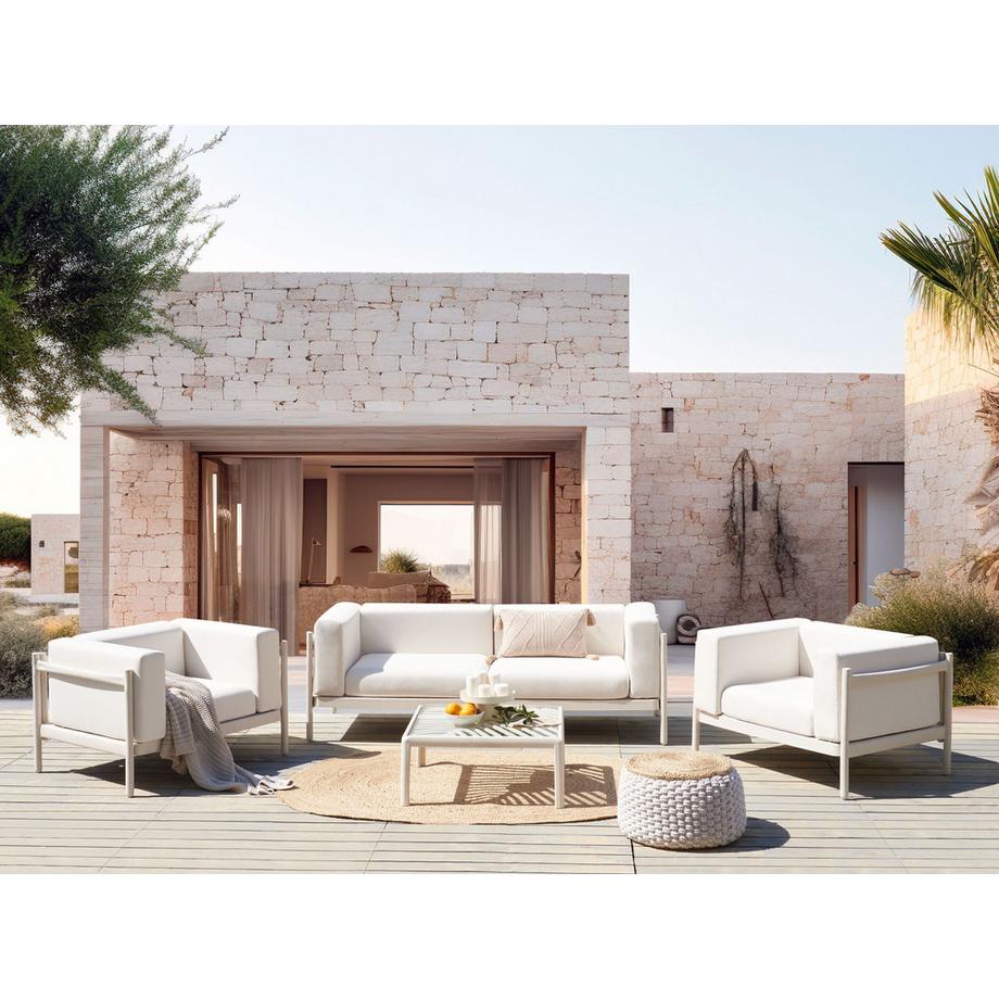 Beliani Set lounge pour jardin en Matière synthétique Moderne FERRETTI  