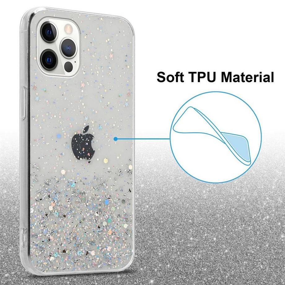 Cadorabo  Hülle für Apple iPhone 12 PRO MAX TPU Silikon mit funkelnden Glitter 