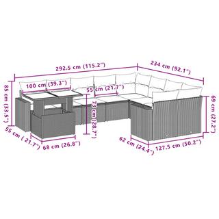 VidaXL Garten sofagarnitur poly-rattan  