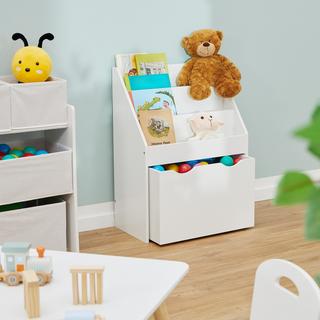 Northix Bücherregal für Kinder mit Spielzeugkiste  