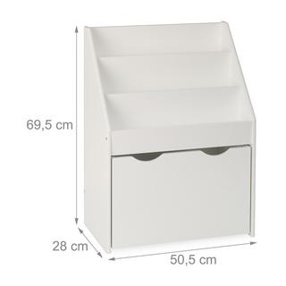 Northix Bücherregal für Kinder mit Spielzeugkiste  