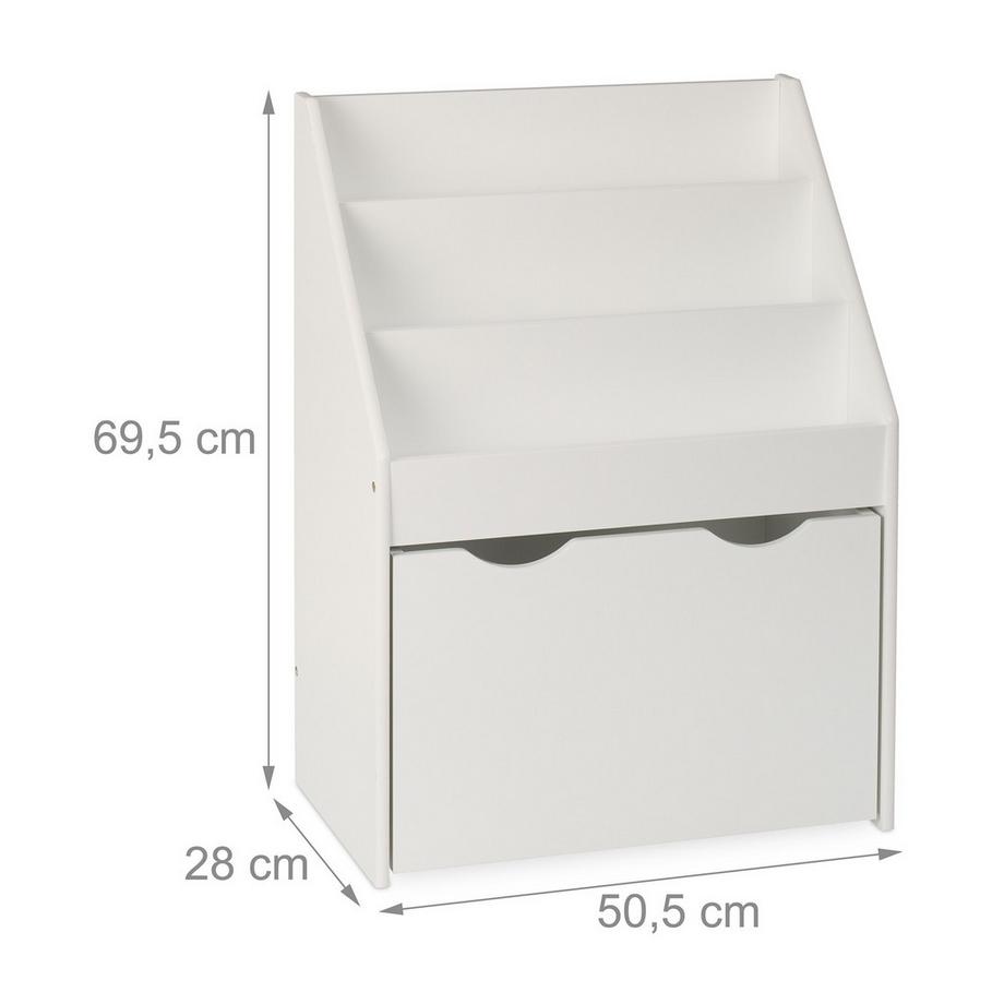 Northix Libreria per bambini con contenitore per giocattoli  