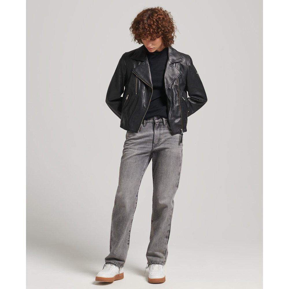 Superdry  Giacca biker in pelle da donna Superdry 