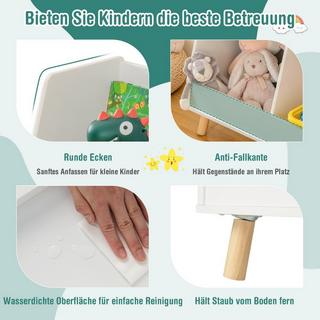 Northix Kinderregal mit 5 offenen Fächern Bücherregal Kinder Kinderzimmerregal mit Massivholzbeinen Weiß  