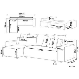 Beliani Canapé d'angle en Polyester Scandinave LUSPA  