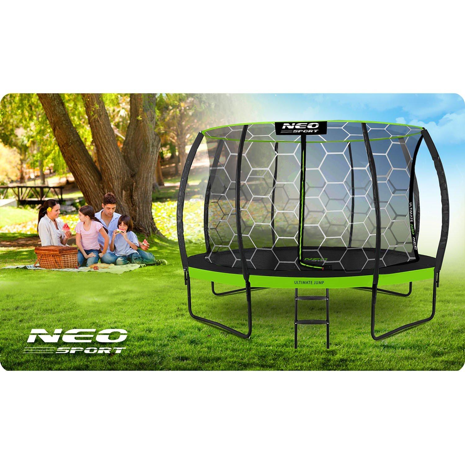 B2X Trampolino da giardino, 374 cm con rete protettiva interna di Neo-Sport  